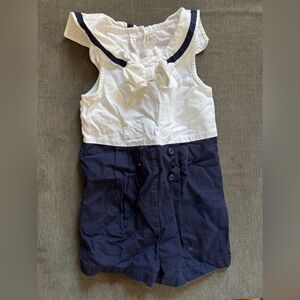 Janie and Jack Navy and White Sailor Romper